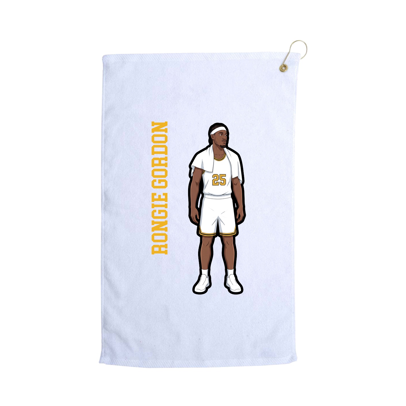 Golf Towel — Name Vertical in White