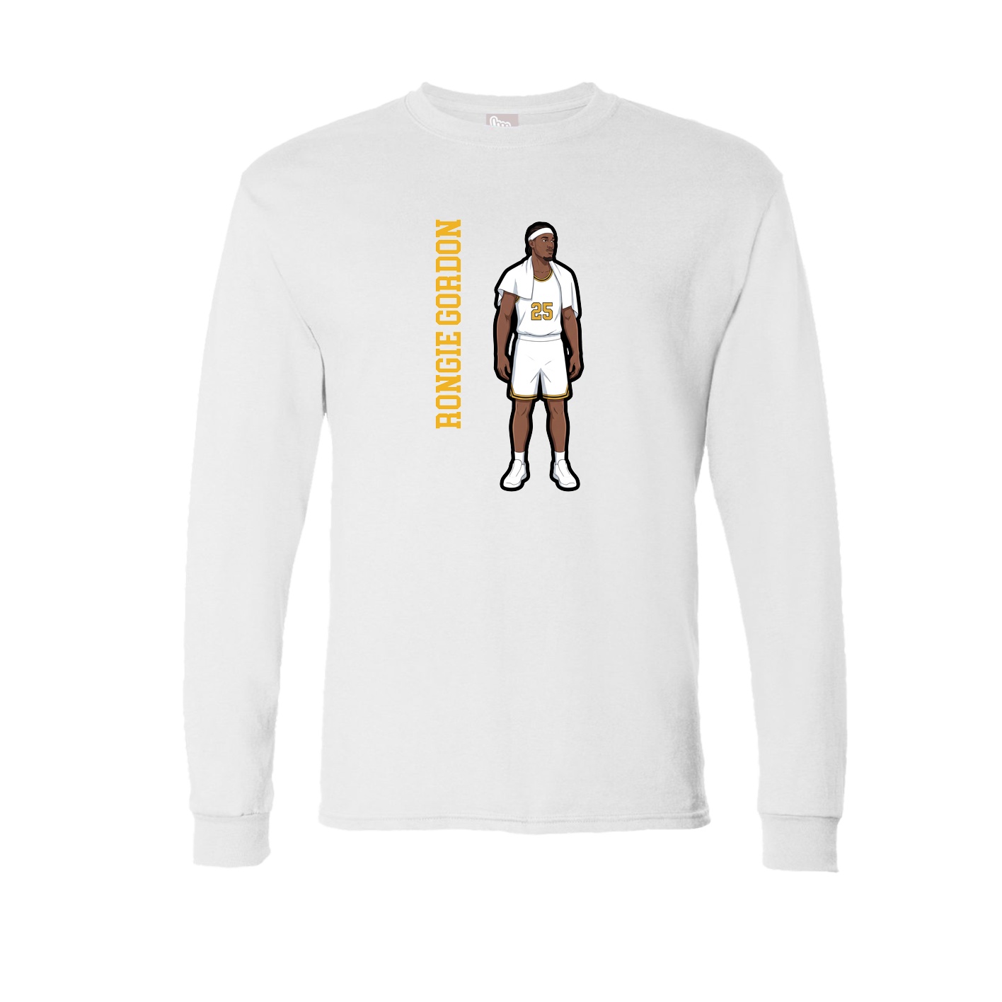 Long Sleeve Tee — Name Vertical in White