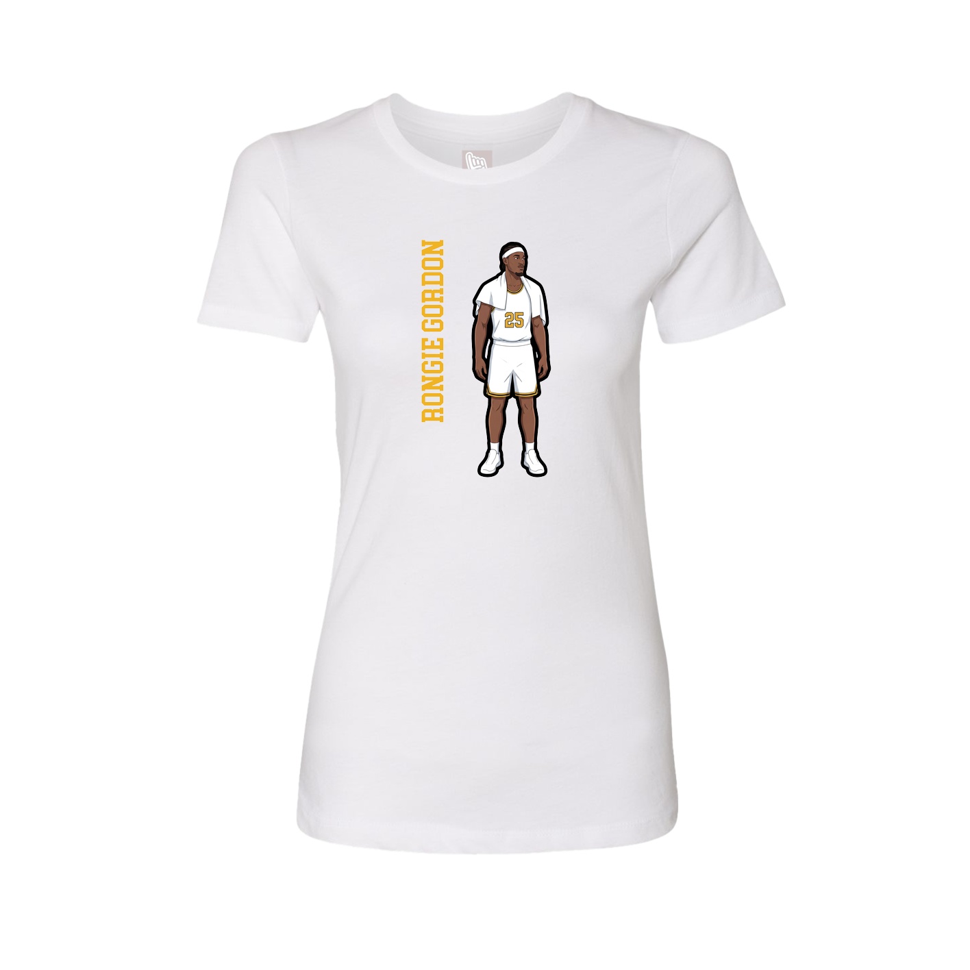 Womens Tee — Name Vertical in White