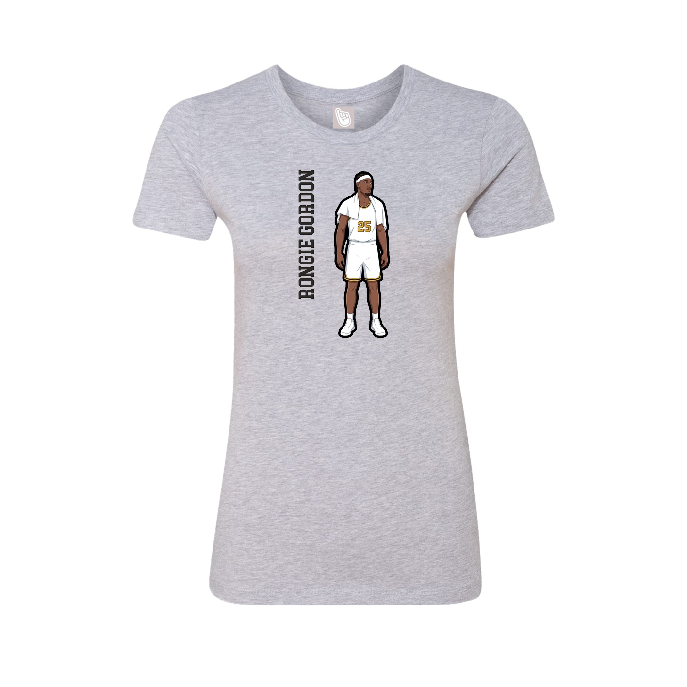 Fitted Women's Tee — Name Vertical in Grey