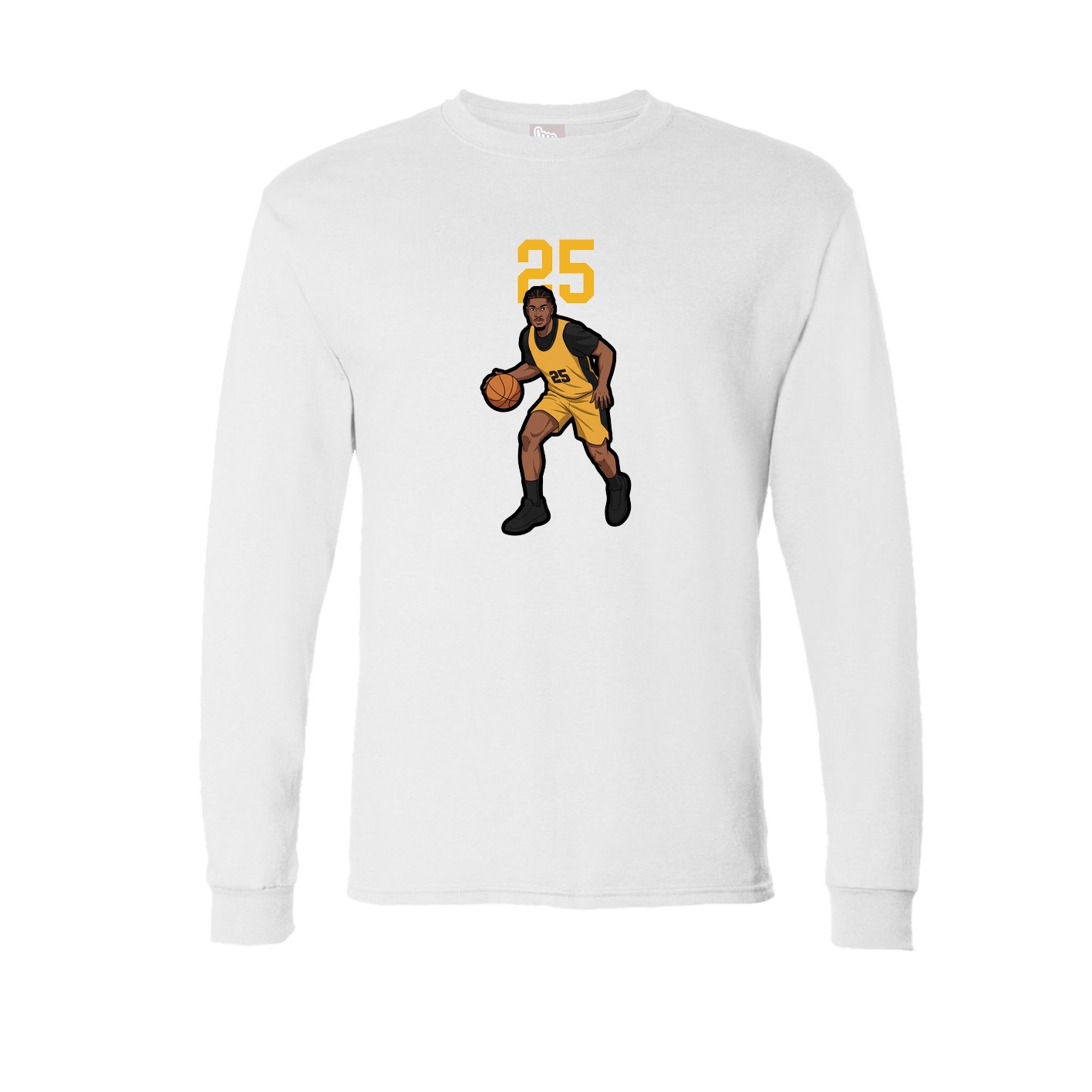 Long Sleeve Tee — Number Top in White