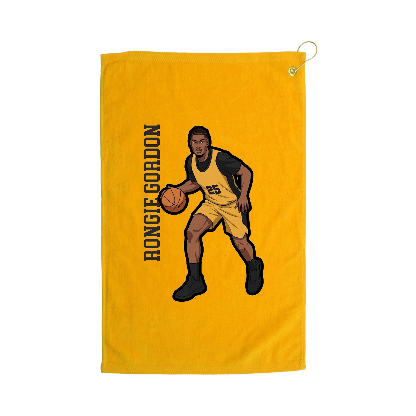 Golf Towel — Name Vertical in Gold