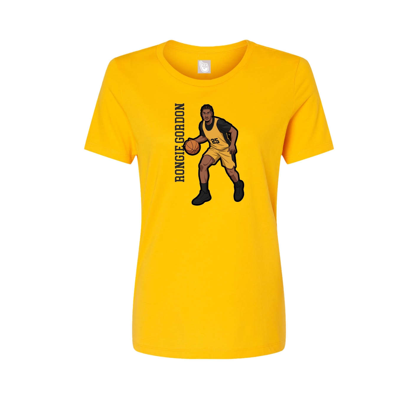 Womens Tee — Name Vertical in Gold