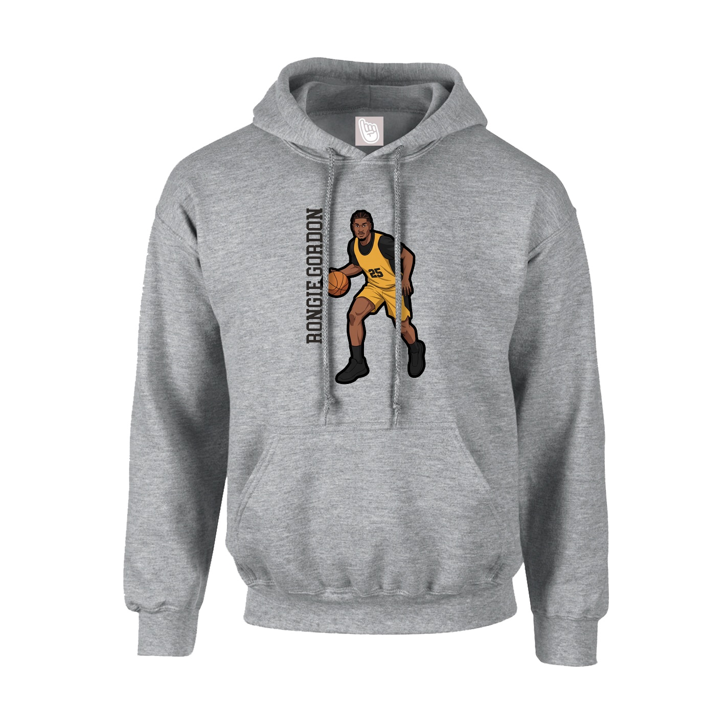 Youth Hoodie — Name Vertical in Grey