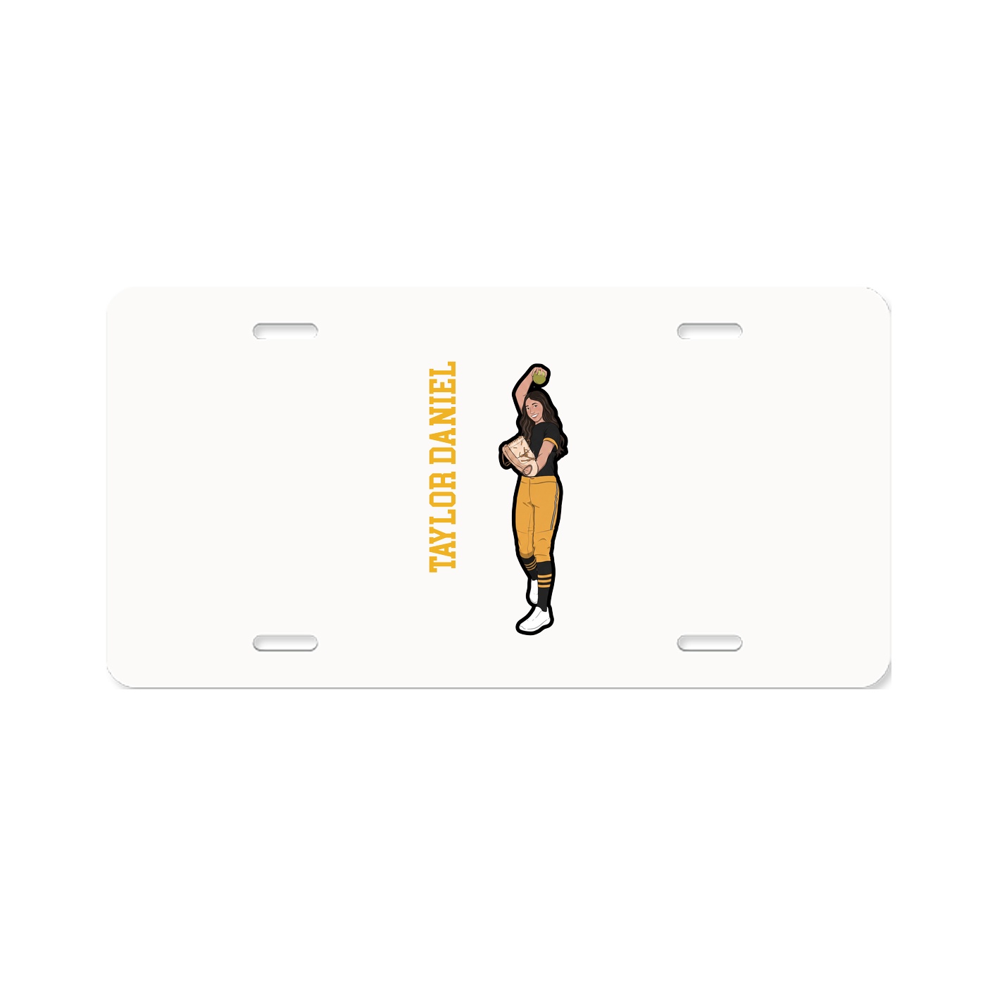 License Plate — Name Vertical in Classic