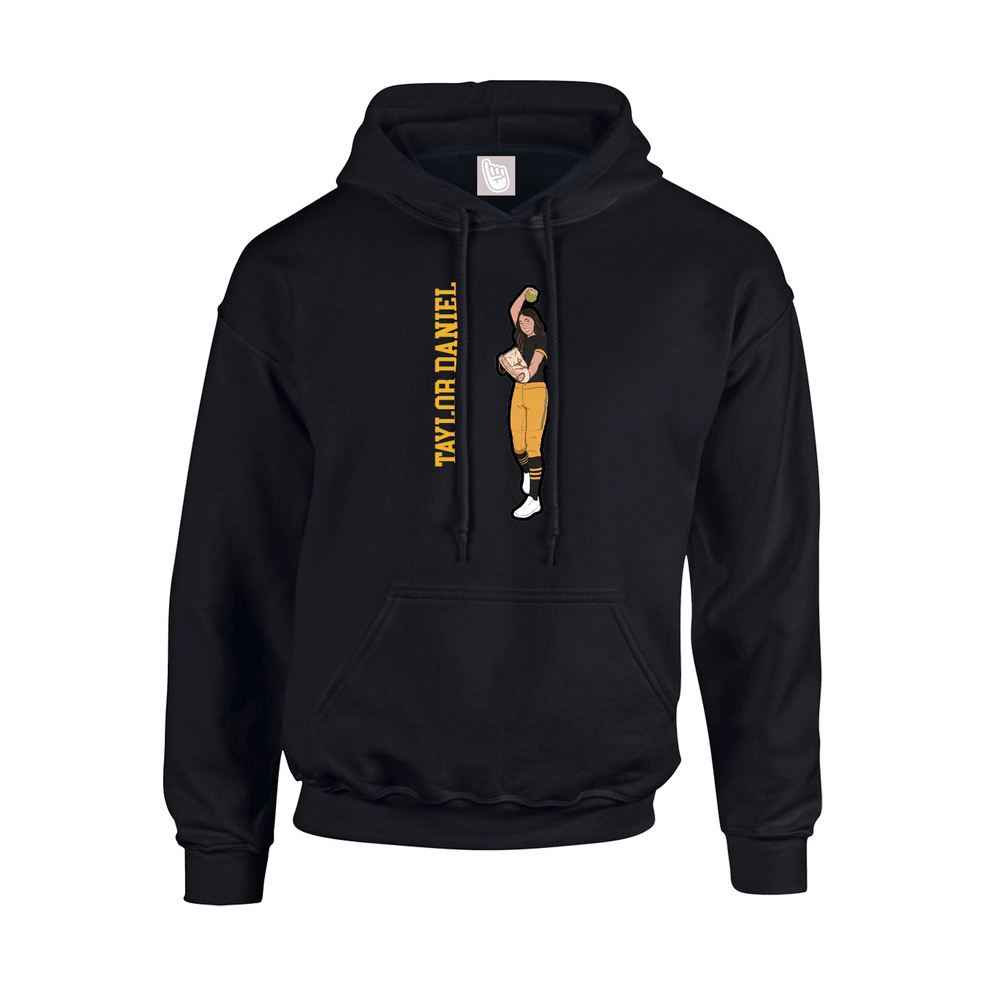 Hoodie — Name Vertical in Black