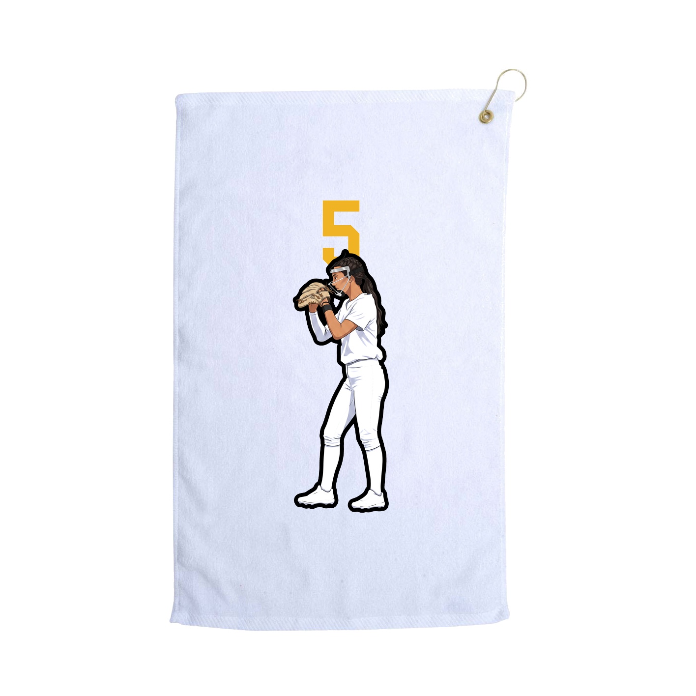 Golf Towel — Number Top in White