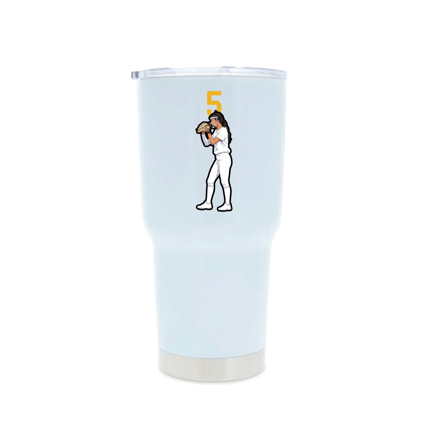 30oz Stainless Steel Tumbler — Number Top in White