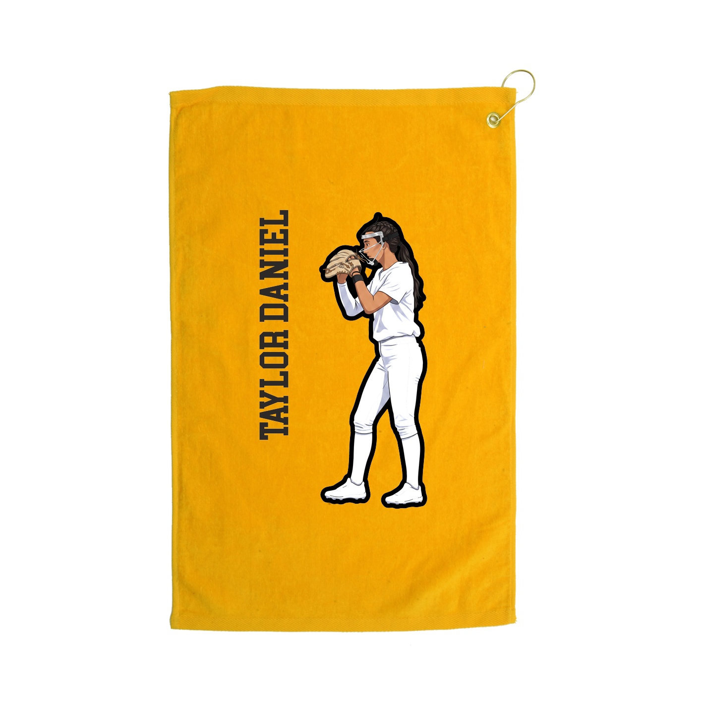 Golf Towel — Name Vertical in Gold