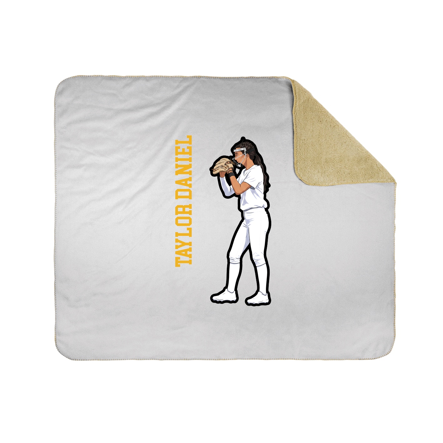 Throw Blanket — Name Vertical in White