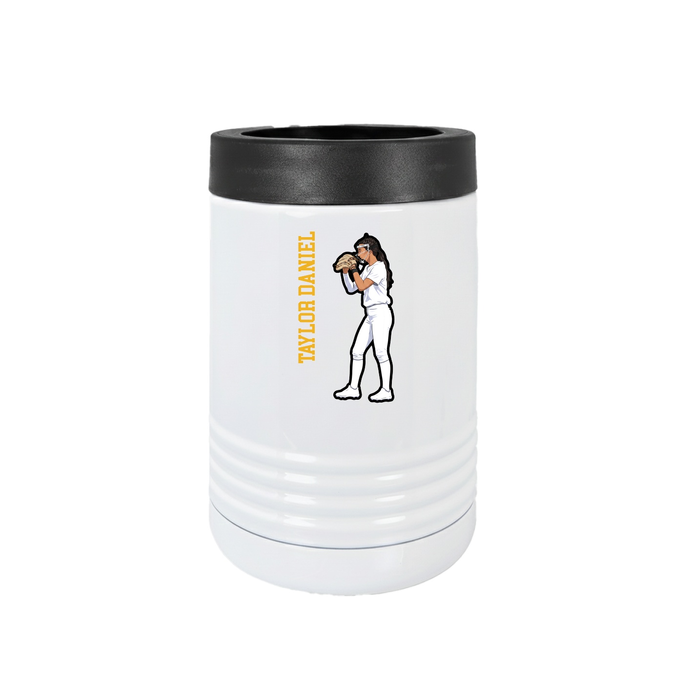 Beverage Holder — Name Vertical in White