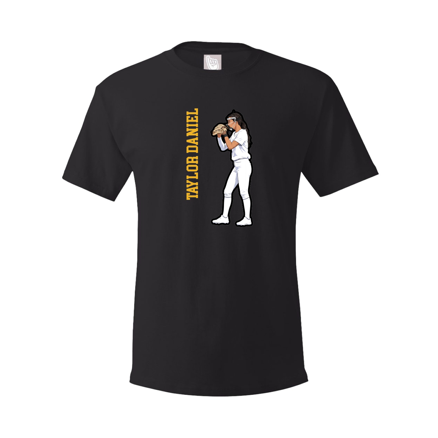 Youth Tee — Name Vertical in Black