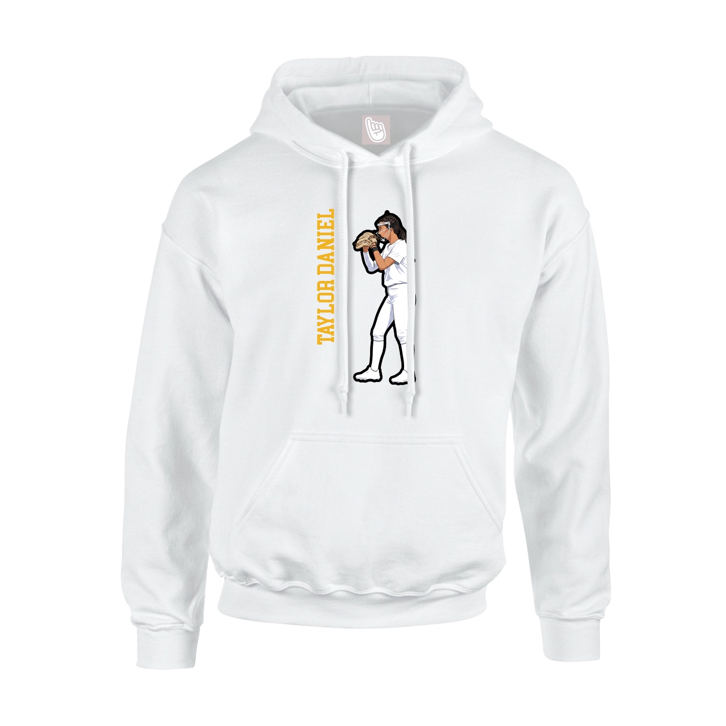Youth Hoodie — Name Vertical in White