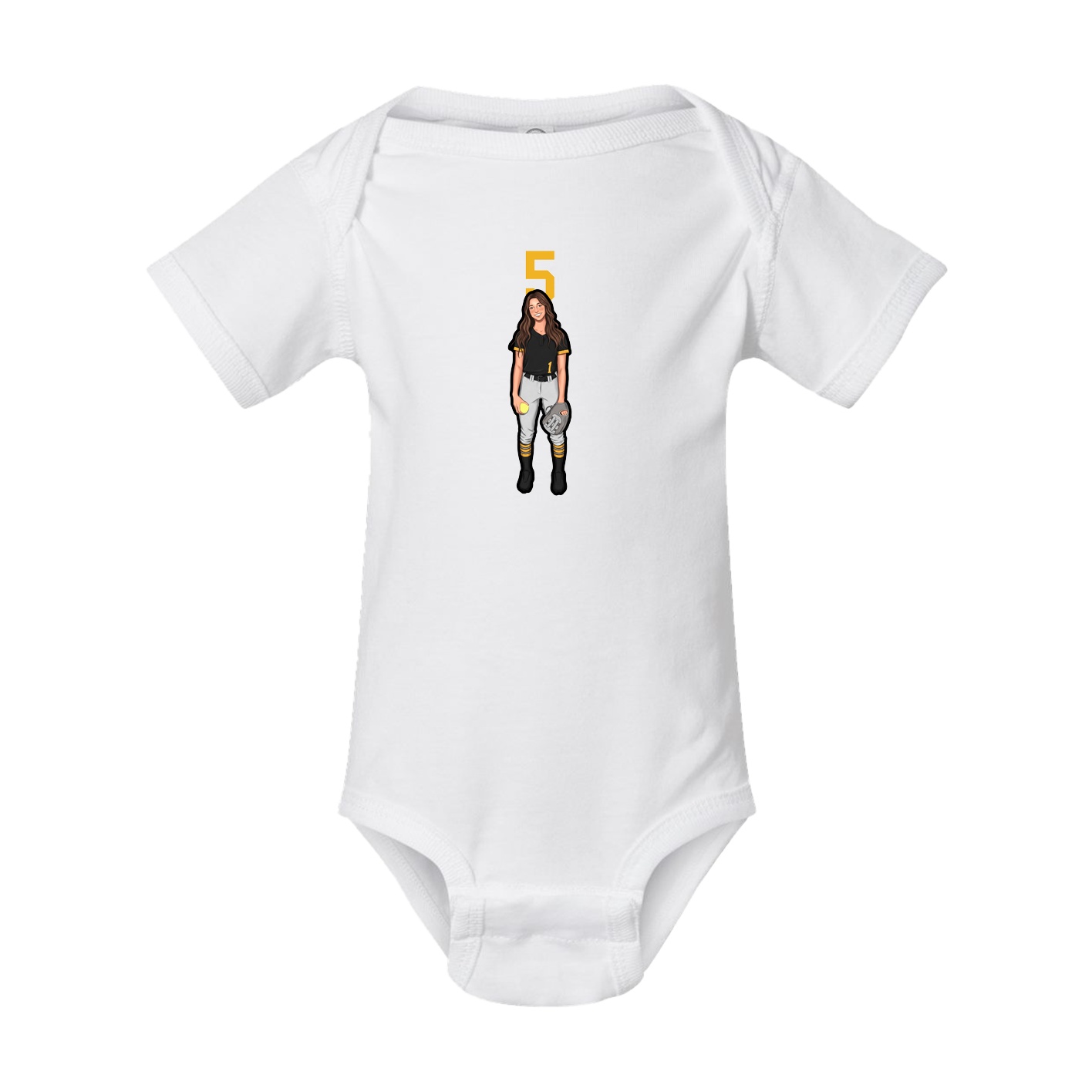 Baby Onesie — Number Top in White