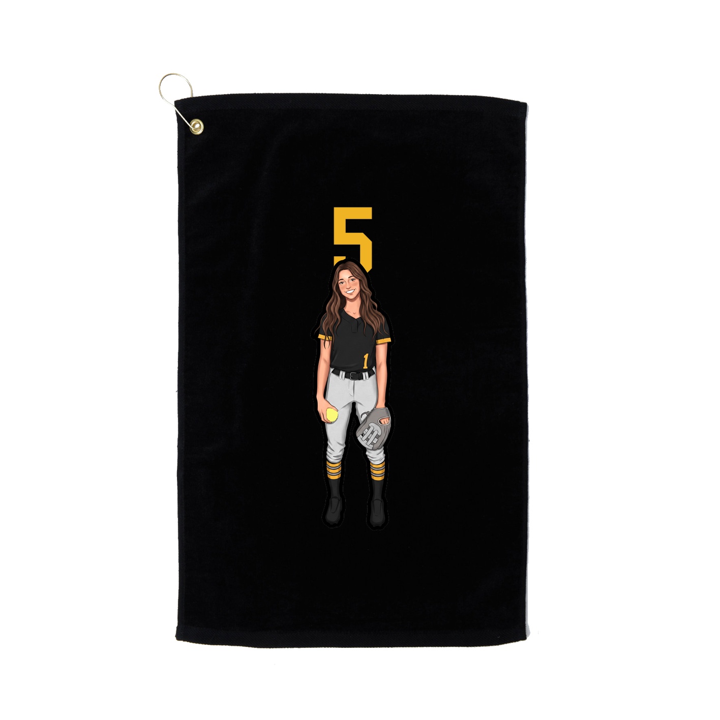 Golf Towel — Number Top in Black