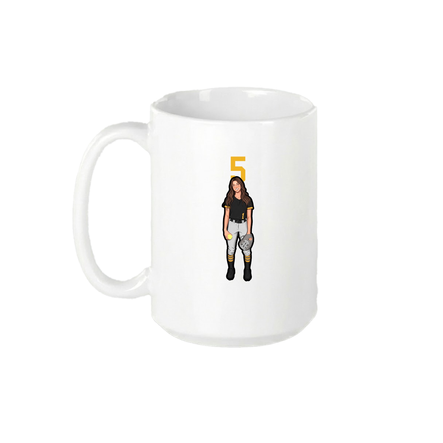 15oz Coffee Mug — Number Top in White
