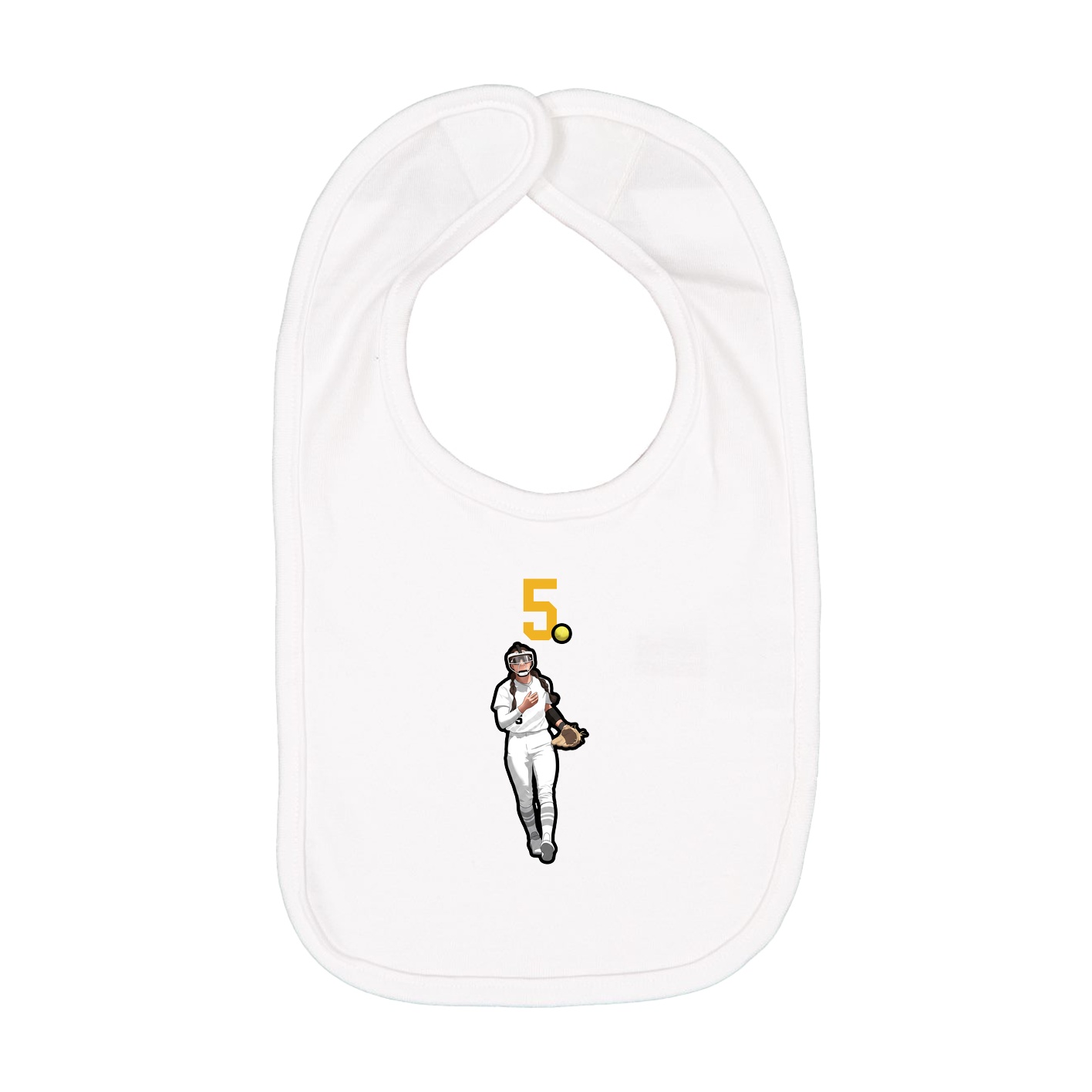Infant Bib — Number Top in White