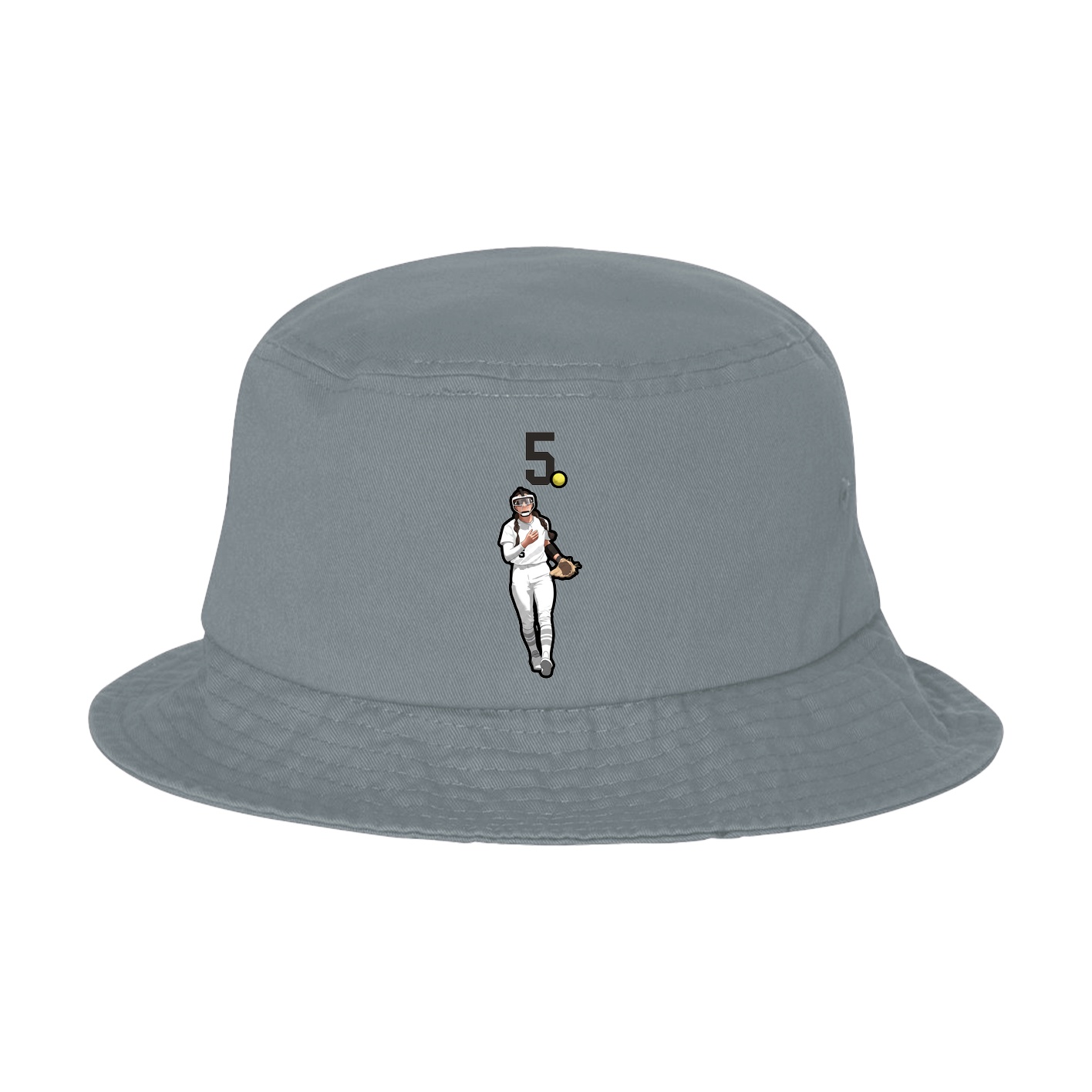 Bucket Cap — Number Top in Grey