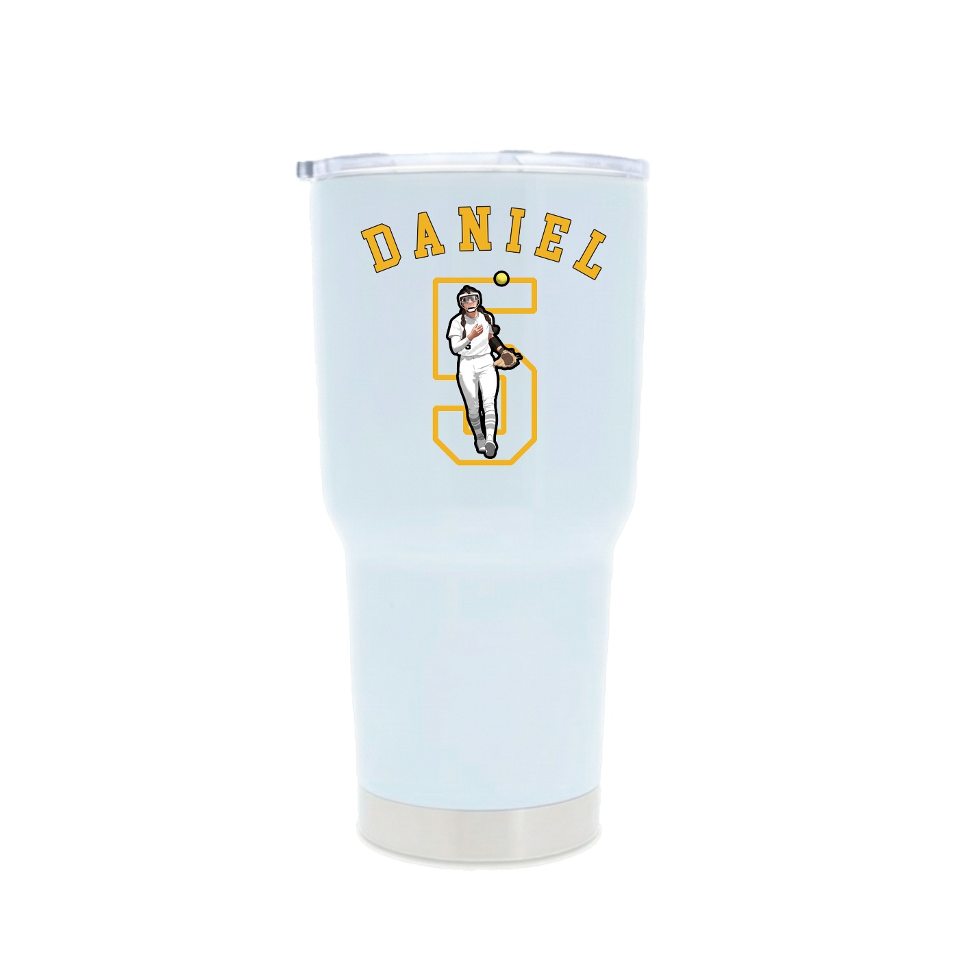 30oz Stainless Steel Tumbler — Shirsey Arch in White