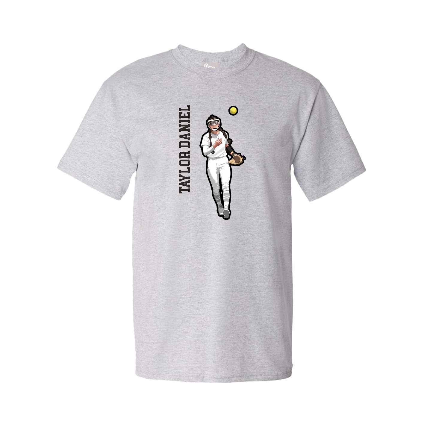 Tee — Name Vertical in Grey