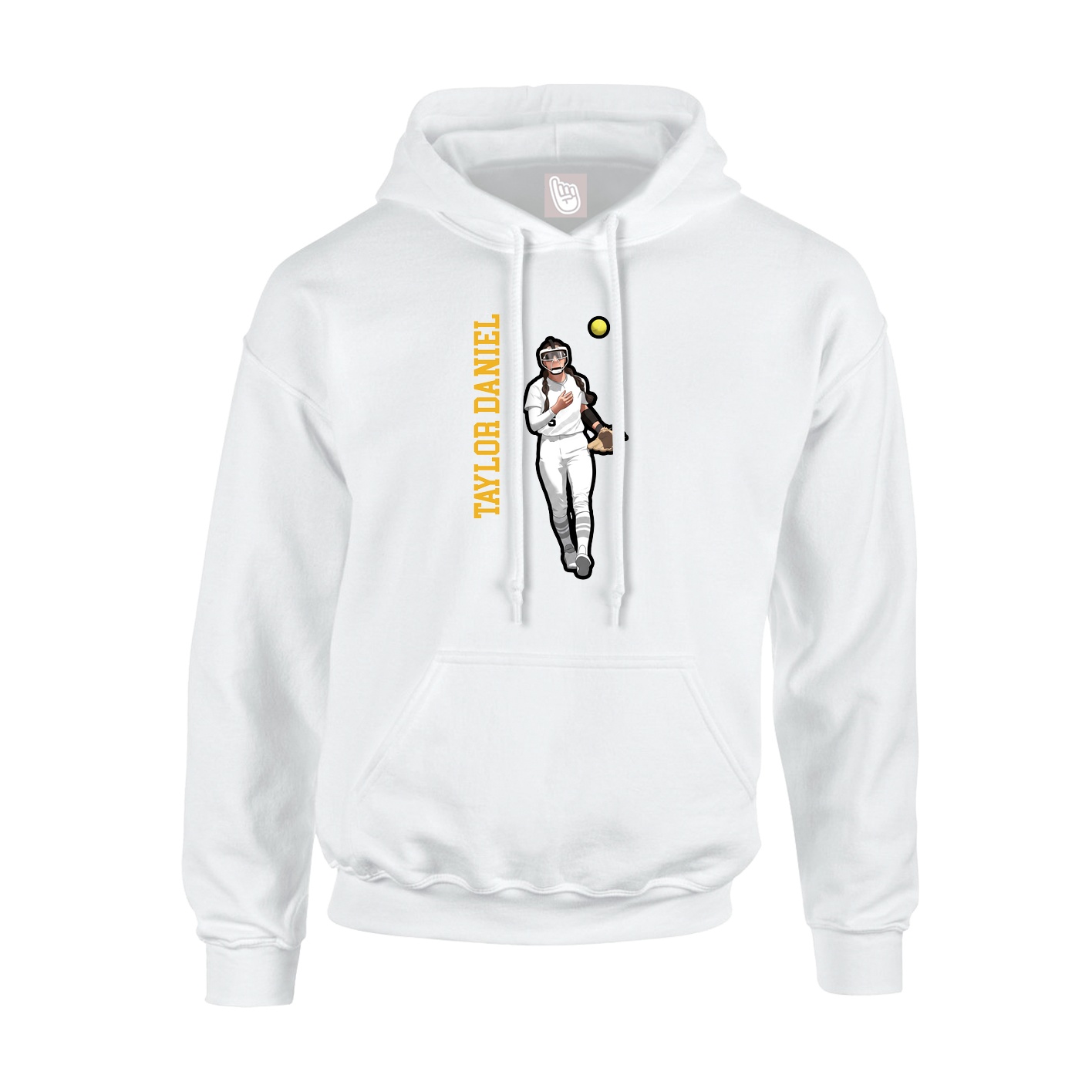 Hoodie — Name Vertical in White