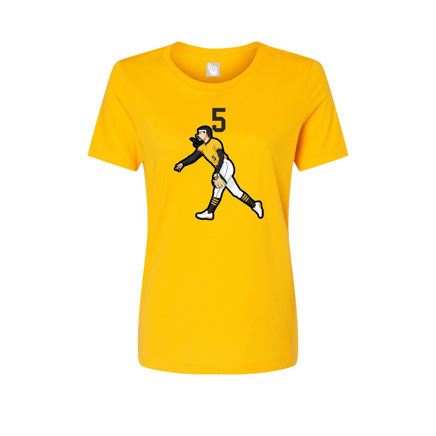 Womens Tee — Number Top in Gold