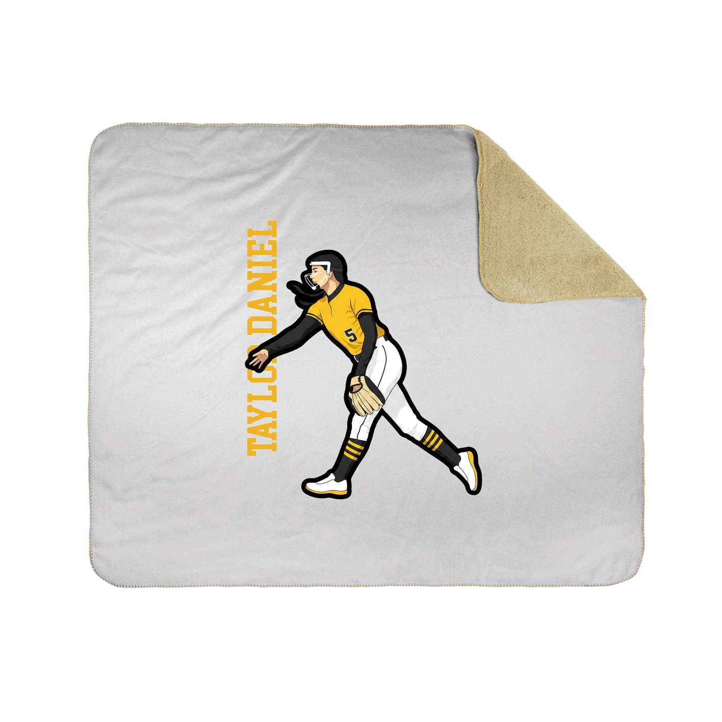 Throw Blanket — Name Vertical in White