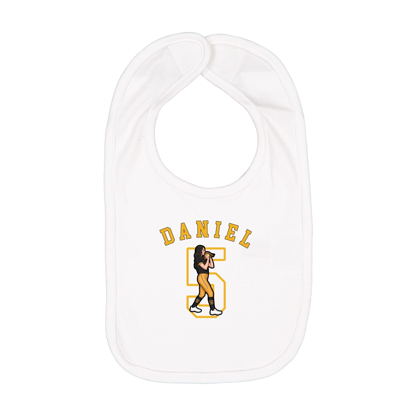 Infant Bib — Shirsey Arch in White