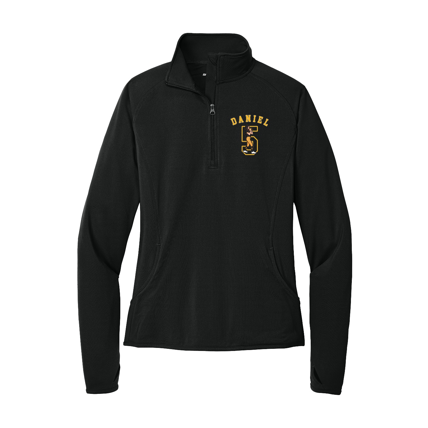 Women's Q-Zip Pullover — Shirsey Arch in Black