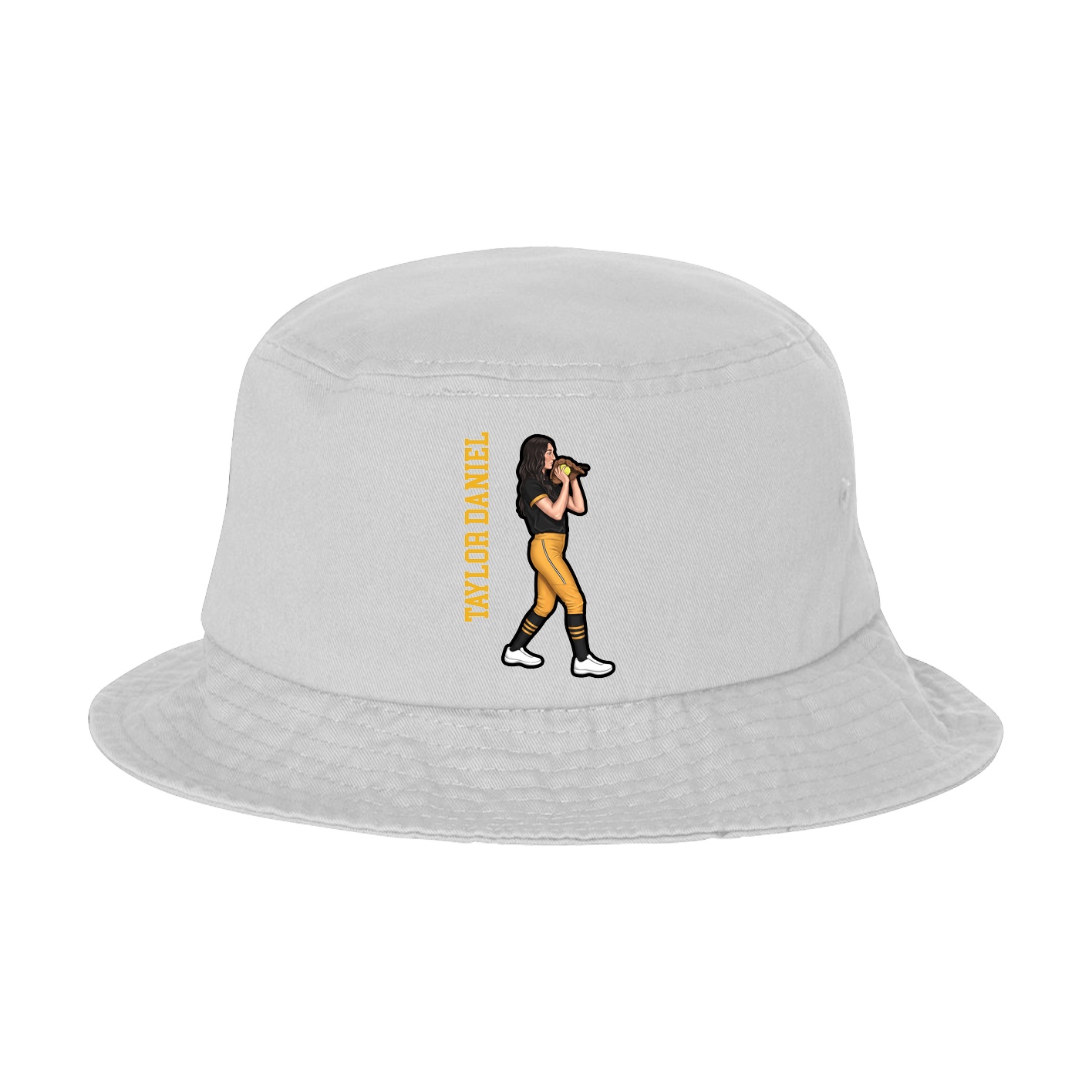 Bucket Cap — Name Vertical in White