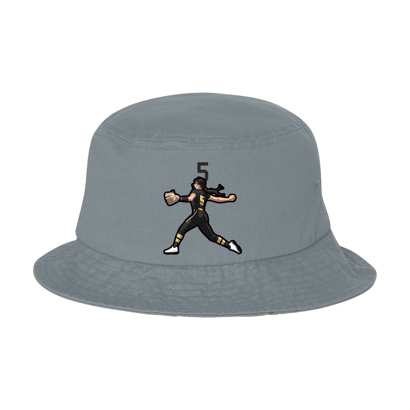 Bucket Cap — Number Top in Grey