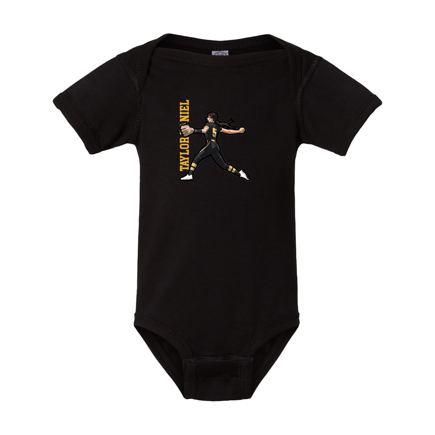 Baby Onesie — Name Vertical in Black