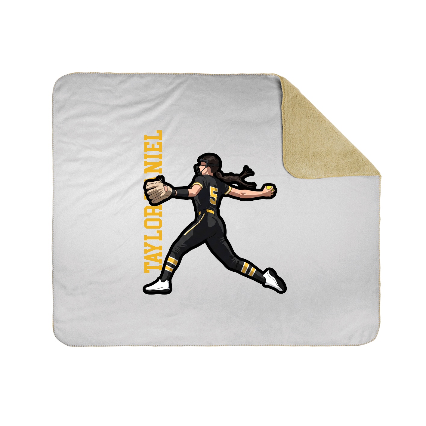 Throw Blanket — Name Vertical in White