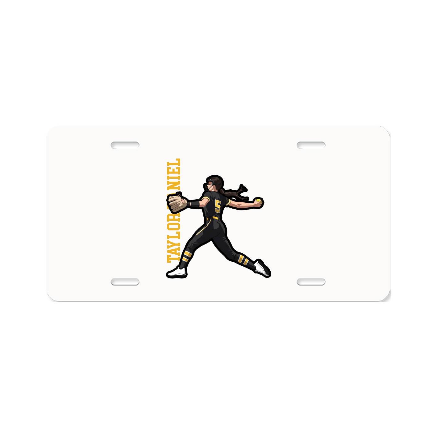 License Plate — Name Vertical in Classic