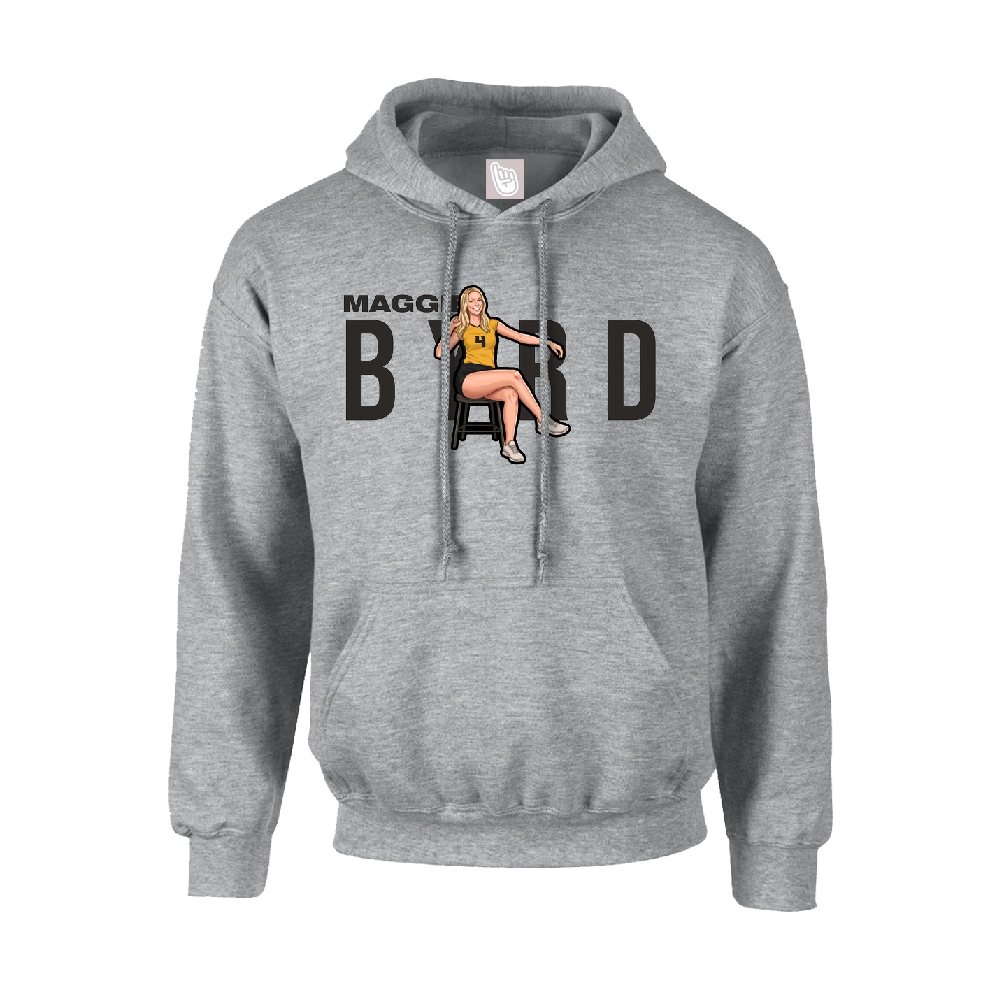 Youth Hoodie — Player Name in Grey