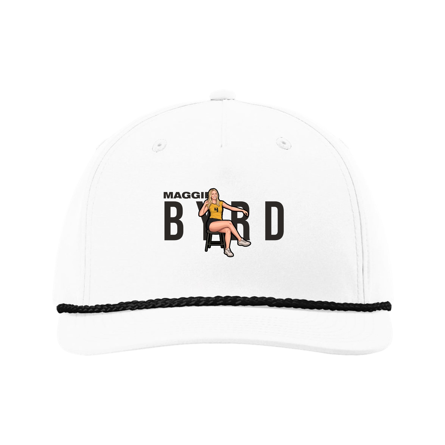 Five-Panel Classic Rope Cap — Player Name in White