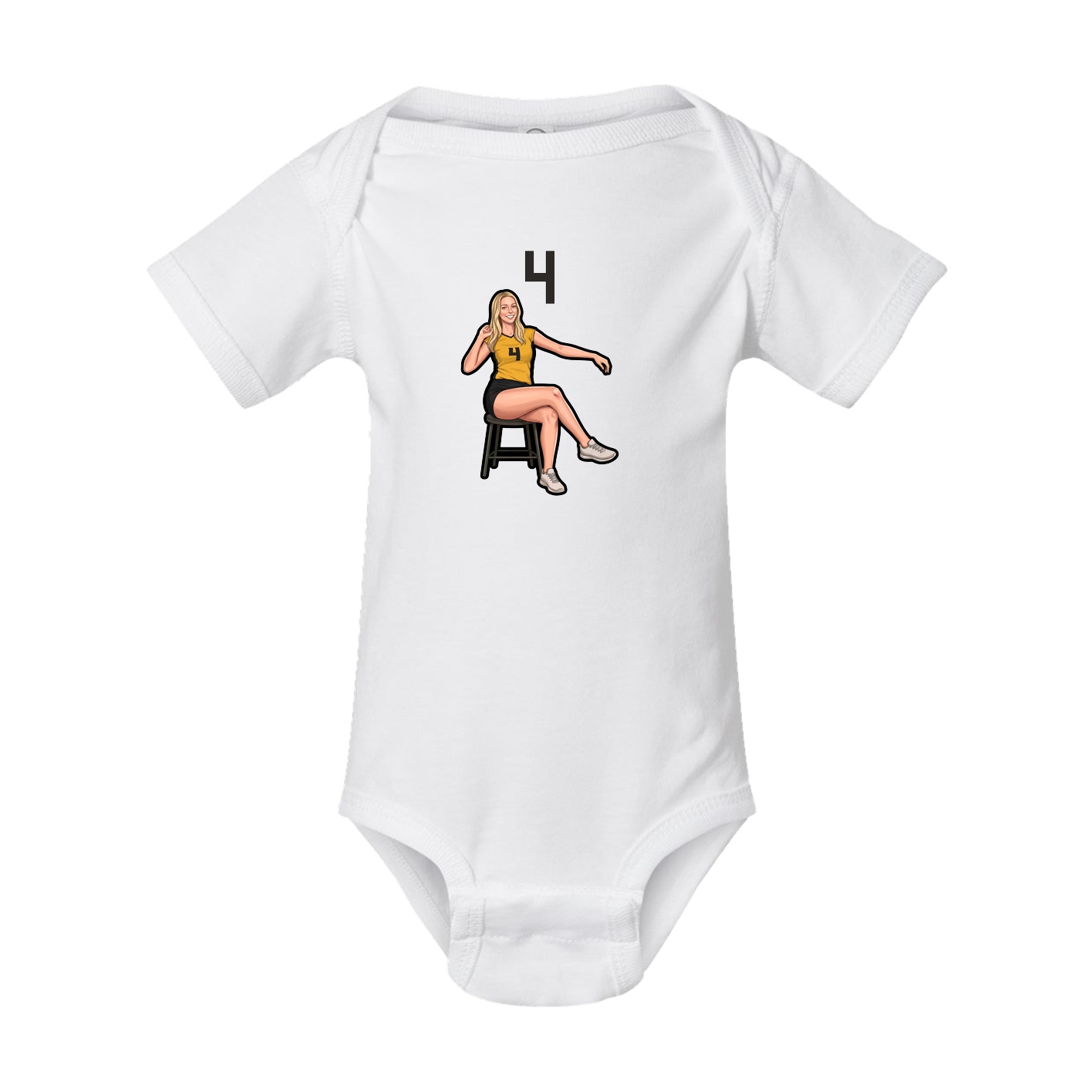 Baby Onesie — Number Top in White