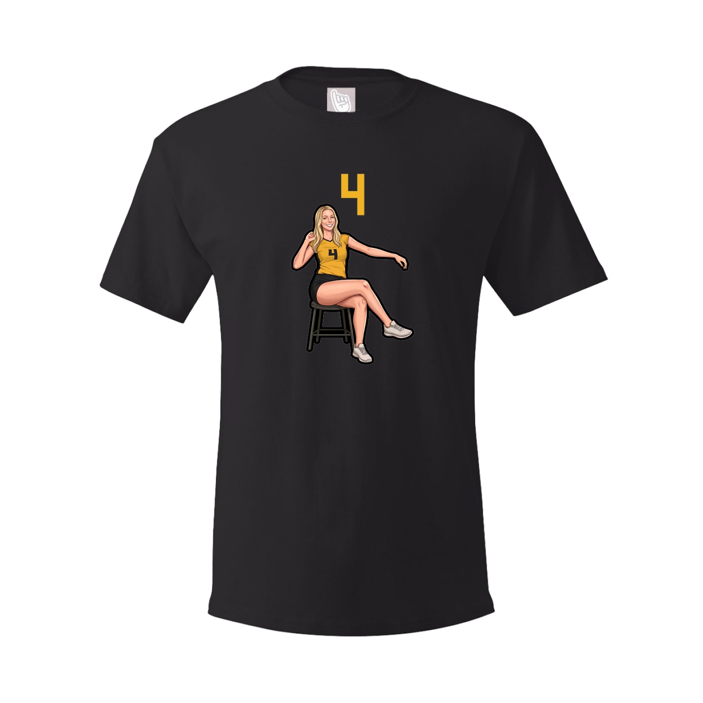 Youth Tee — Number Top in Black