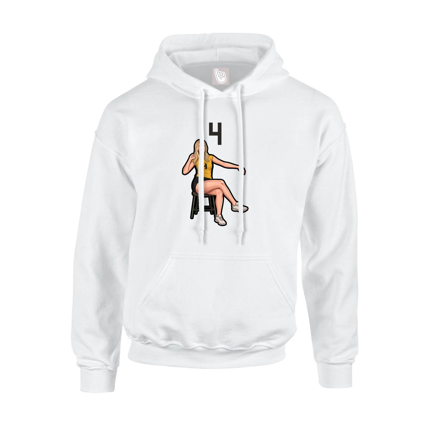 Youth Hoodie — Number Top in White