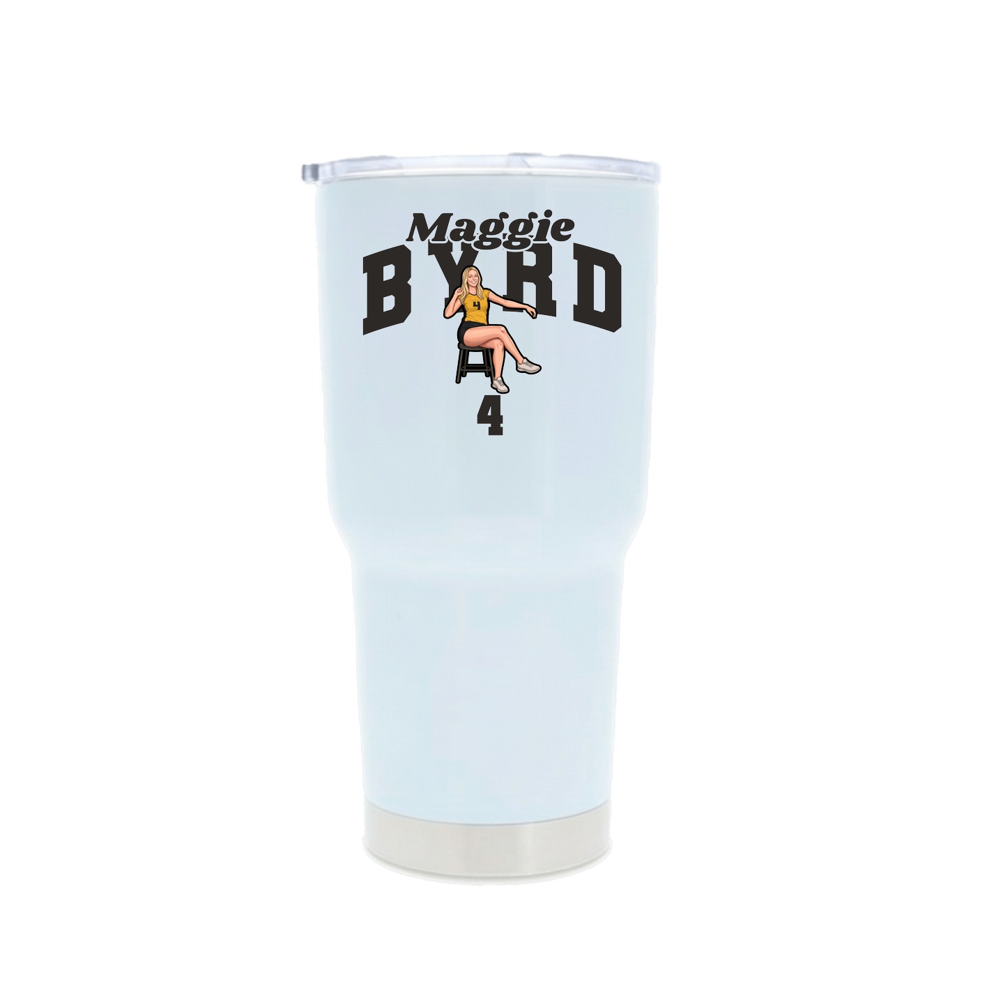 30oz Stainless Steel Tumbler — Signature Arch in White