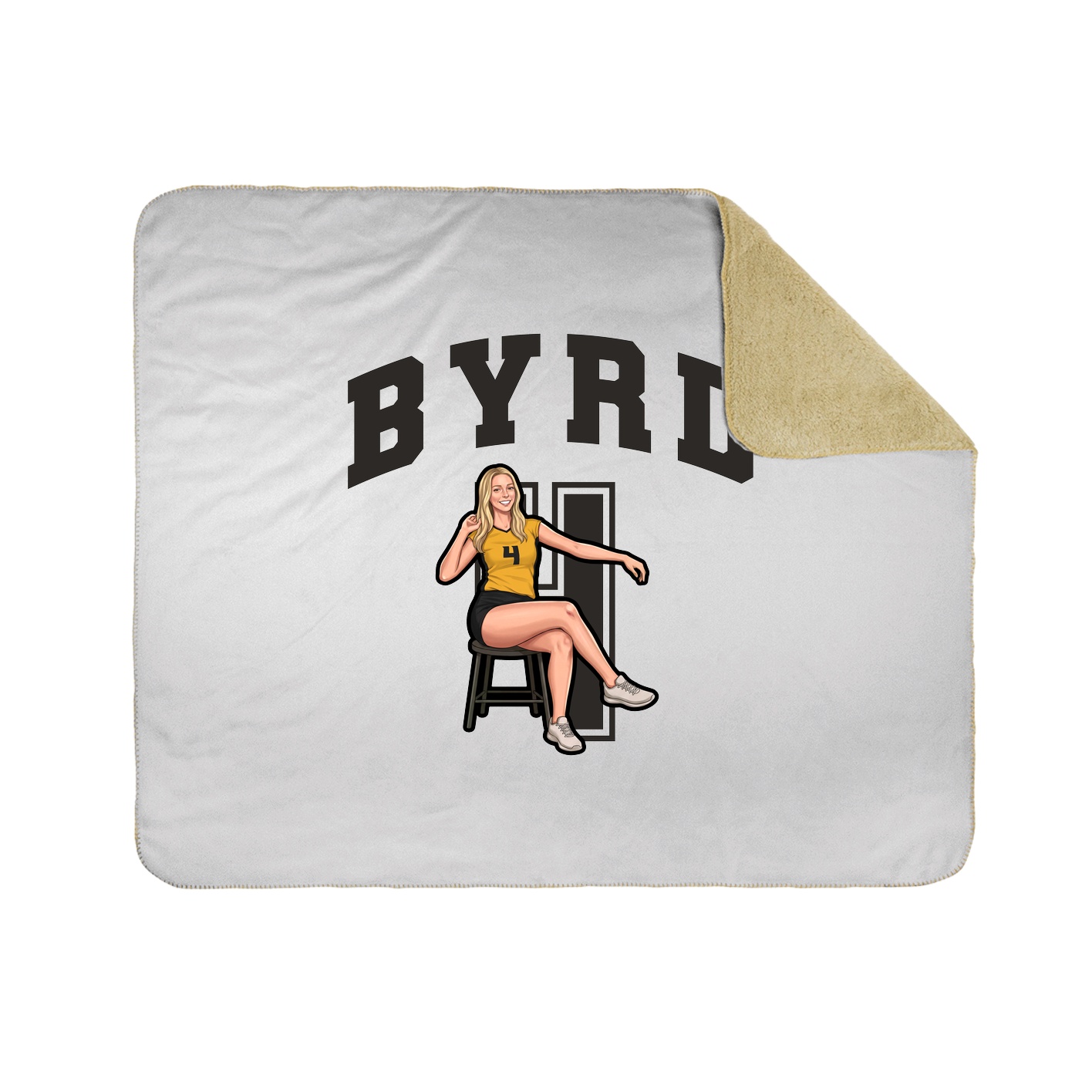 Throw Blanket — Number in White