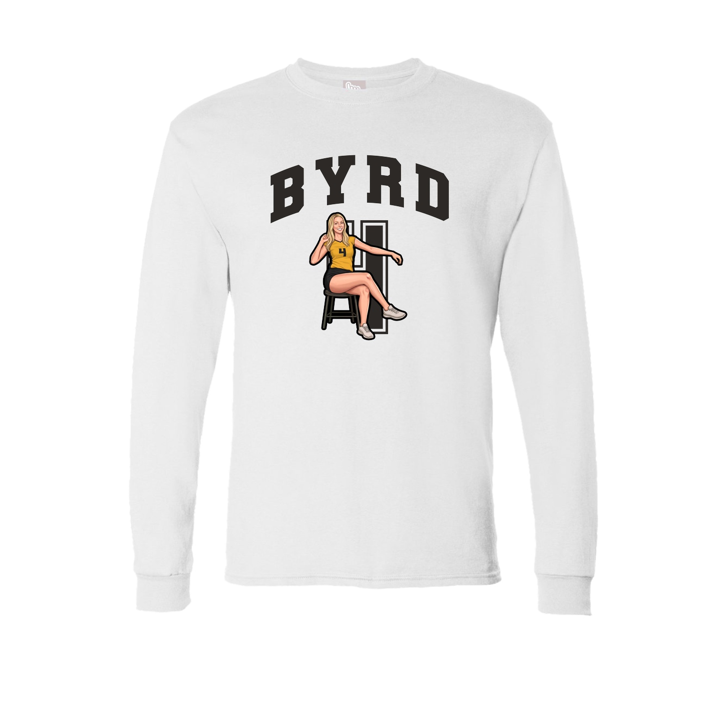 Long Sleeve Tee — Number in White