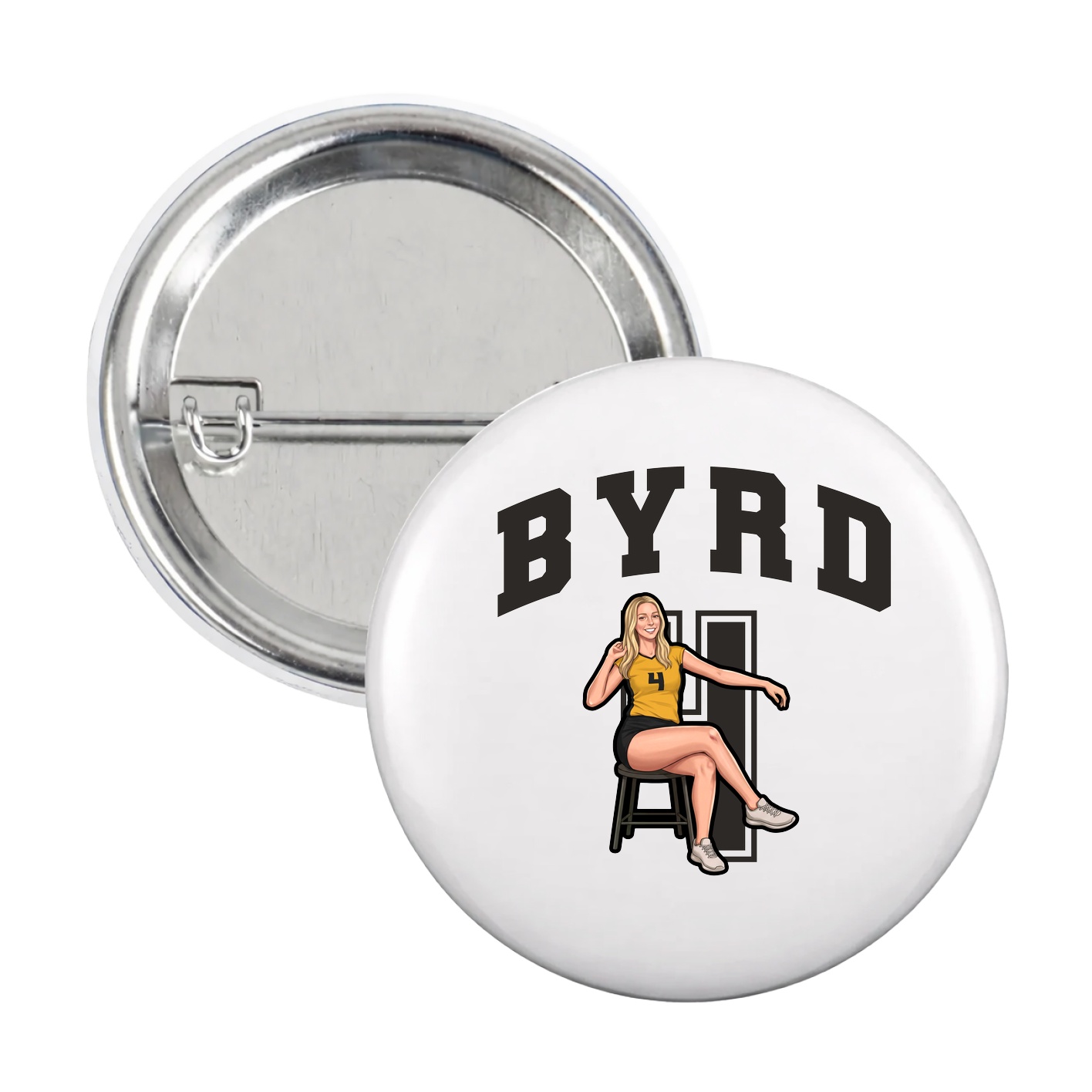 Game Day Button — Number in White