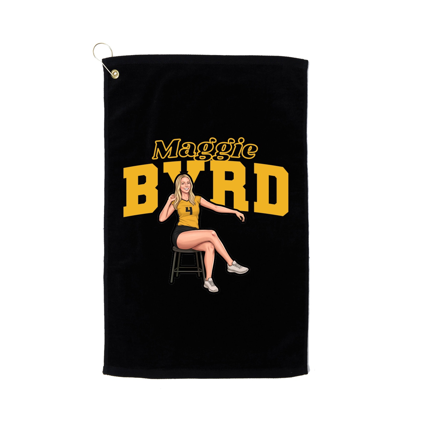Golf Towel — Name Arch in Black