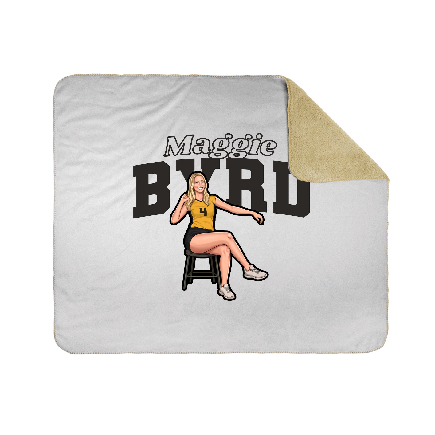 Throw Blanket — Name Arch in White