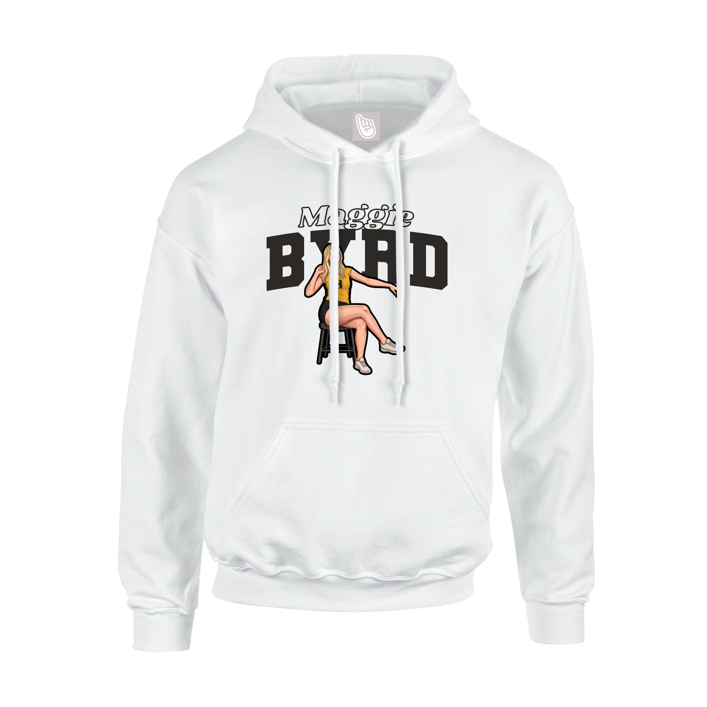 Youth Hoodie — Name Arch in White