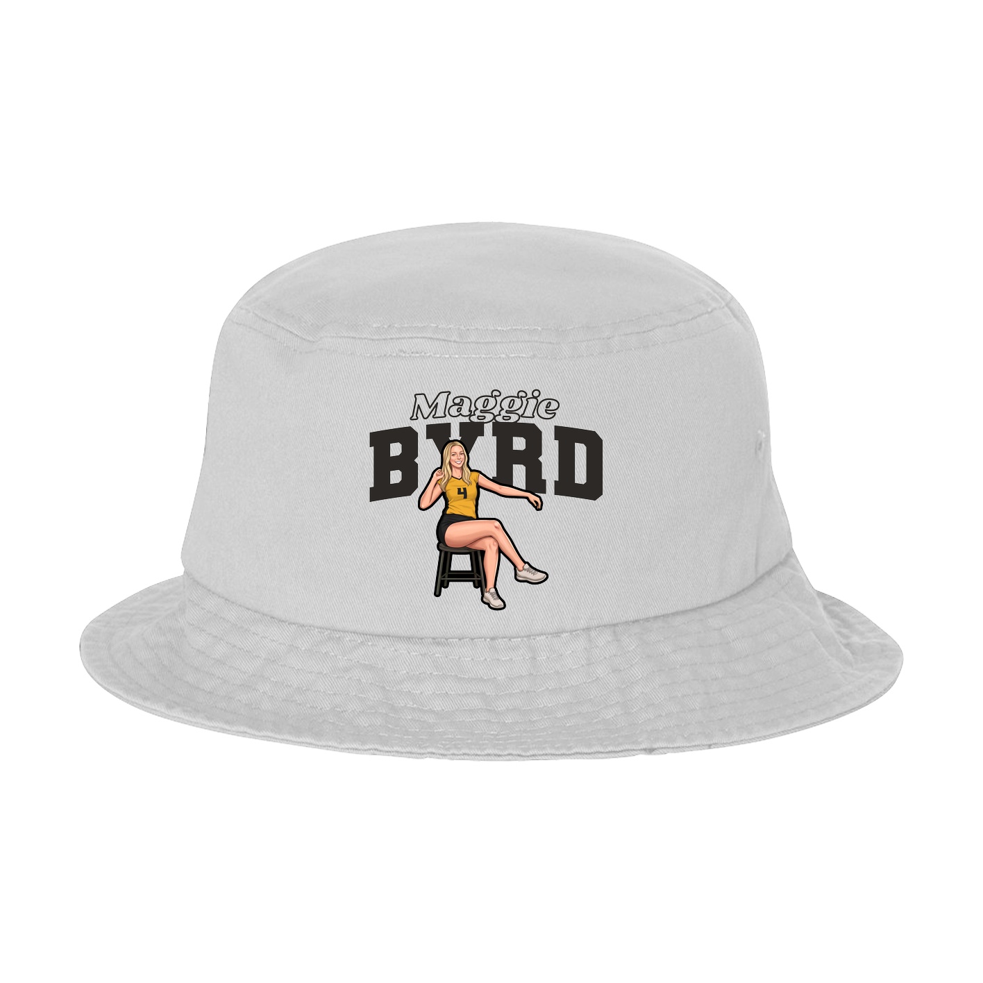 Bucket Cap — Name Arch in White