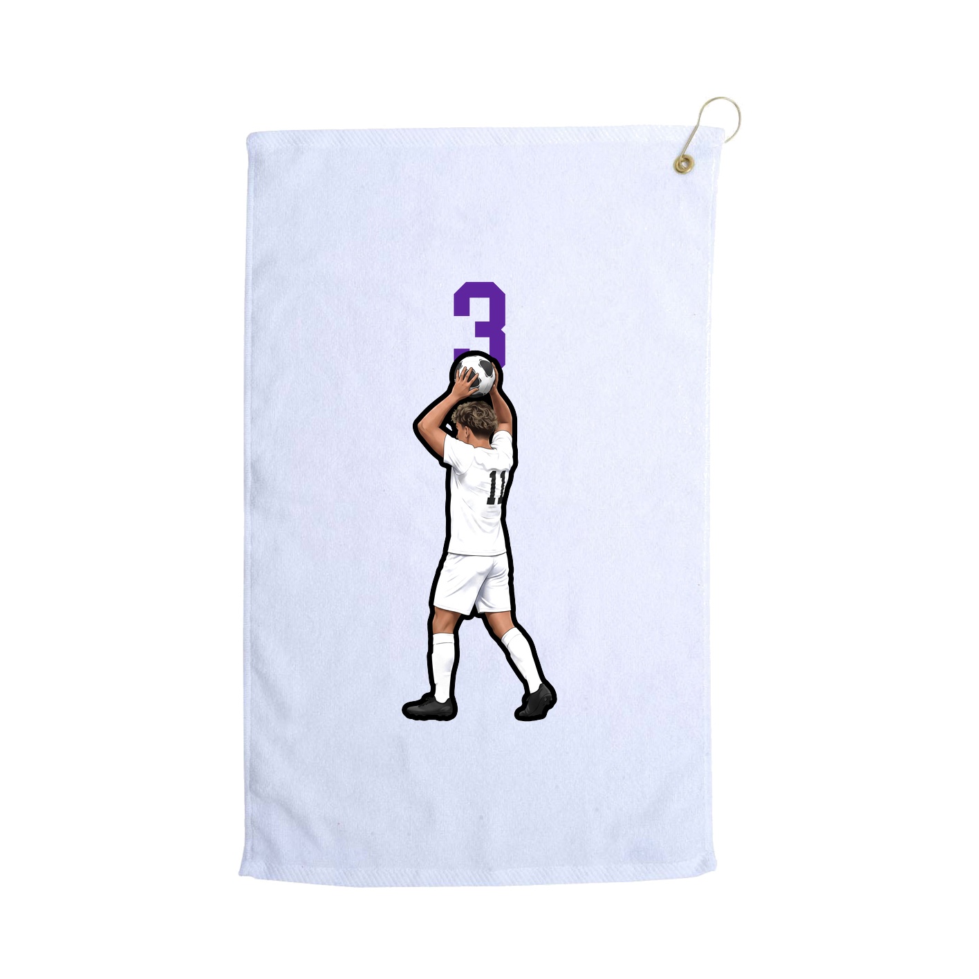 Golf Towel — Number Top in White