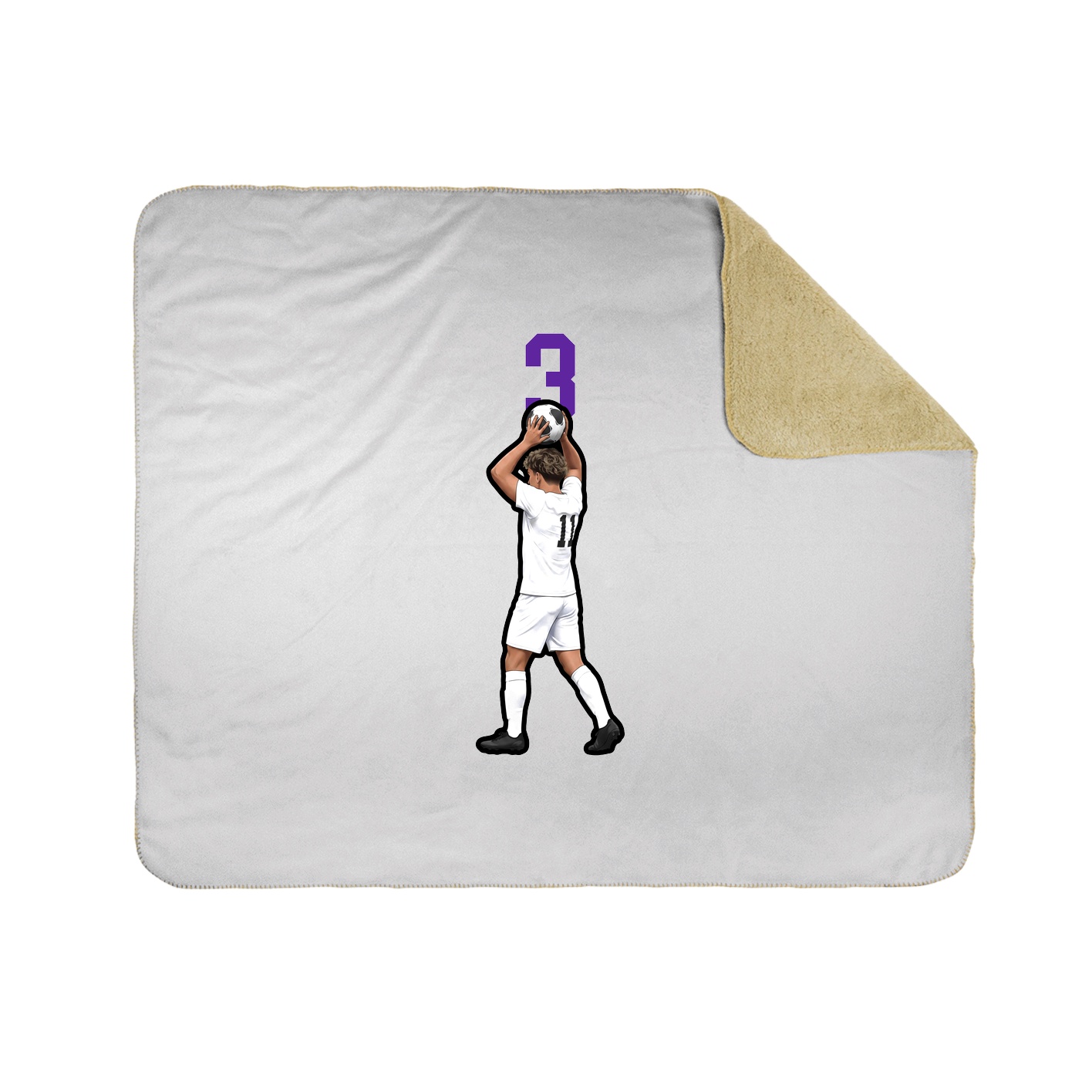 Throw Blanket — Number Top in White