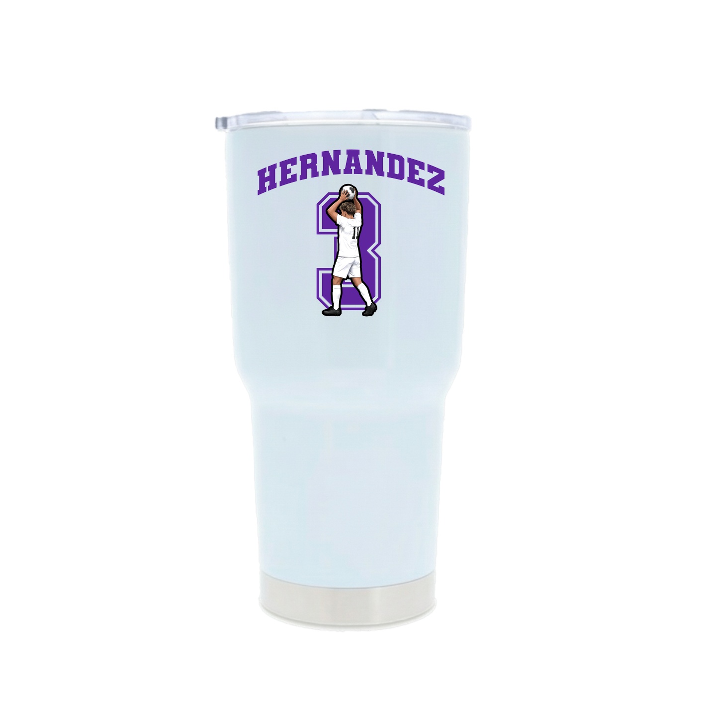30oz Stainless Steel Tumbler — Number in White